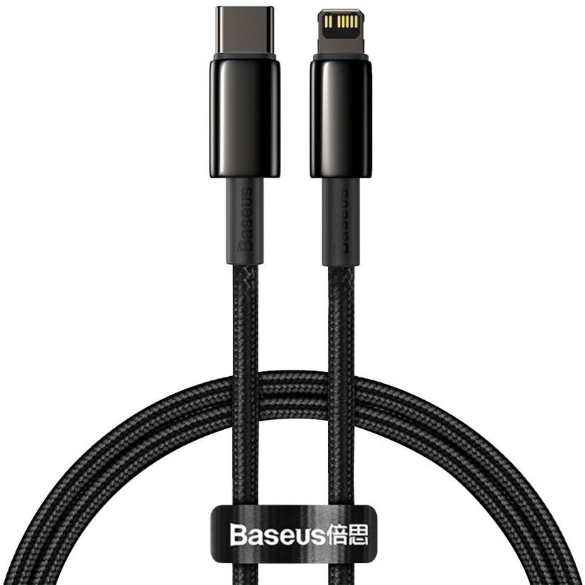 Kabel za Prijenos Podataka i Punjenje USB-C - Lightning Baseus Tungsten Gold, 20W, 1m, Crni CATLWJ-01