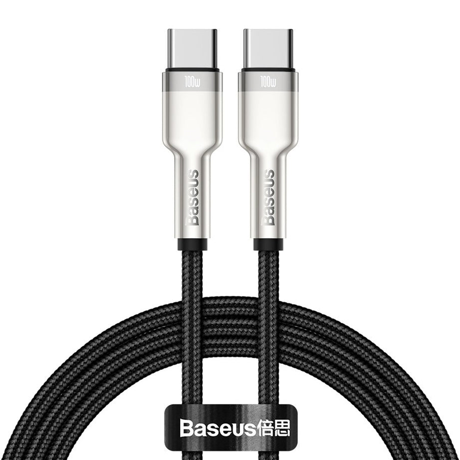 Kabel za Prijenos Podataka i Punjenje USB-C - USB-C Baseus Cafule Metal Series, 100W, 1m, Crni CATJK-C01