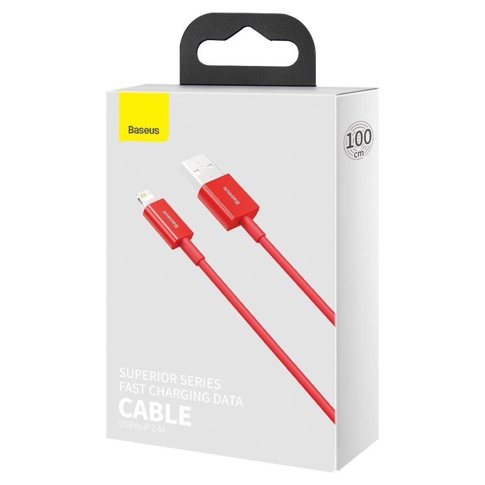 Kabel za Prijenos Podataka i Punjenje USB-A - Lightning Baseus Superior Series, 20W, 1m, Crveni CALYS-A09
