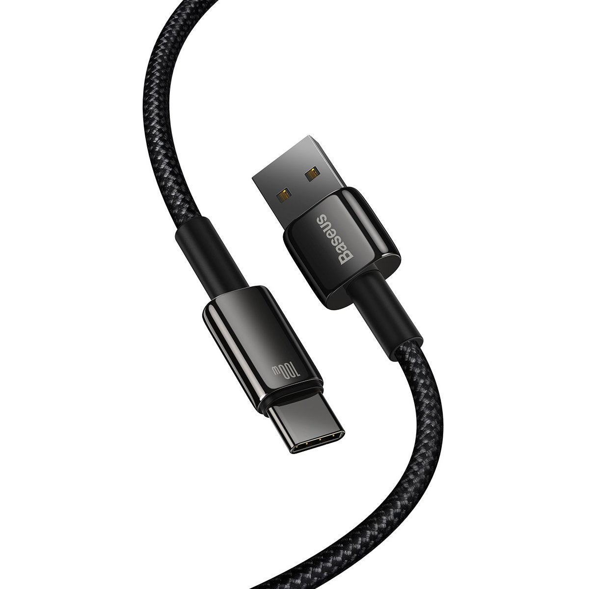 Kabel za Prijenos Podataka i Punjenje USB-A - USB-C Baseus Tungsten Gold, 100W, 2m, Crni CAWJ000101