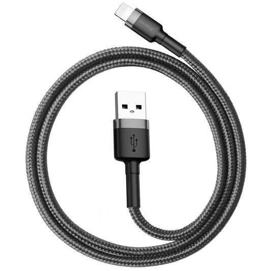 Kabel za Prijenos Podataka i Punjenje USB-A - Lightning Baseus Cafule, 18W, 0.5m, Sivi CALKLF-AG1