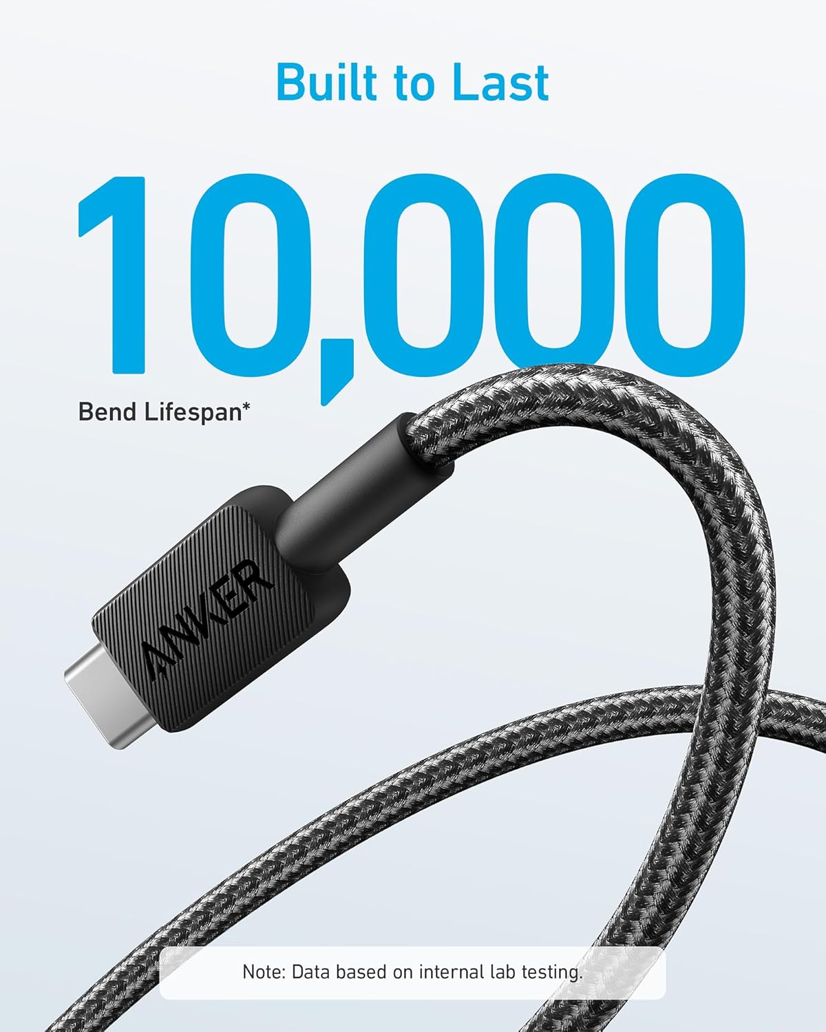 Kabel za prijenos podataka i punjenje USB-A - USB-C Anker 322, 18W, 0.9m, Crni A81H5G11