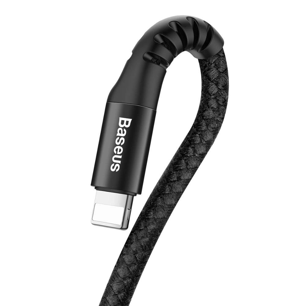 Kabel za Prijenos Podataka i Punjenje USB-A - Lightning Baseus Fish Eye Spring, 18W, 1m, Crni CALSR-01