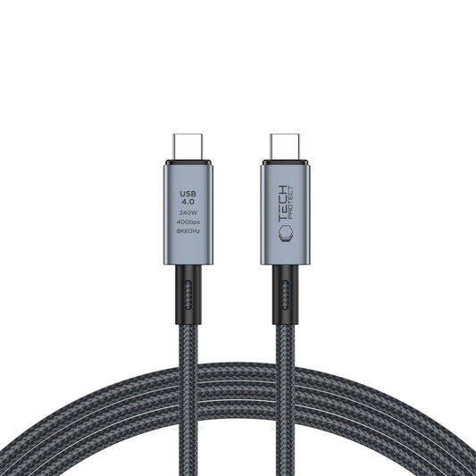 Kabel za Prijenos Podataka i Punjenje USB-C - USB-C Tech-Protect Ultraboost Max, 240W, 2m, Sivi
