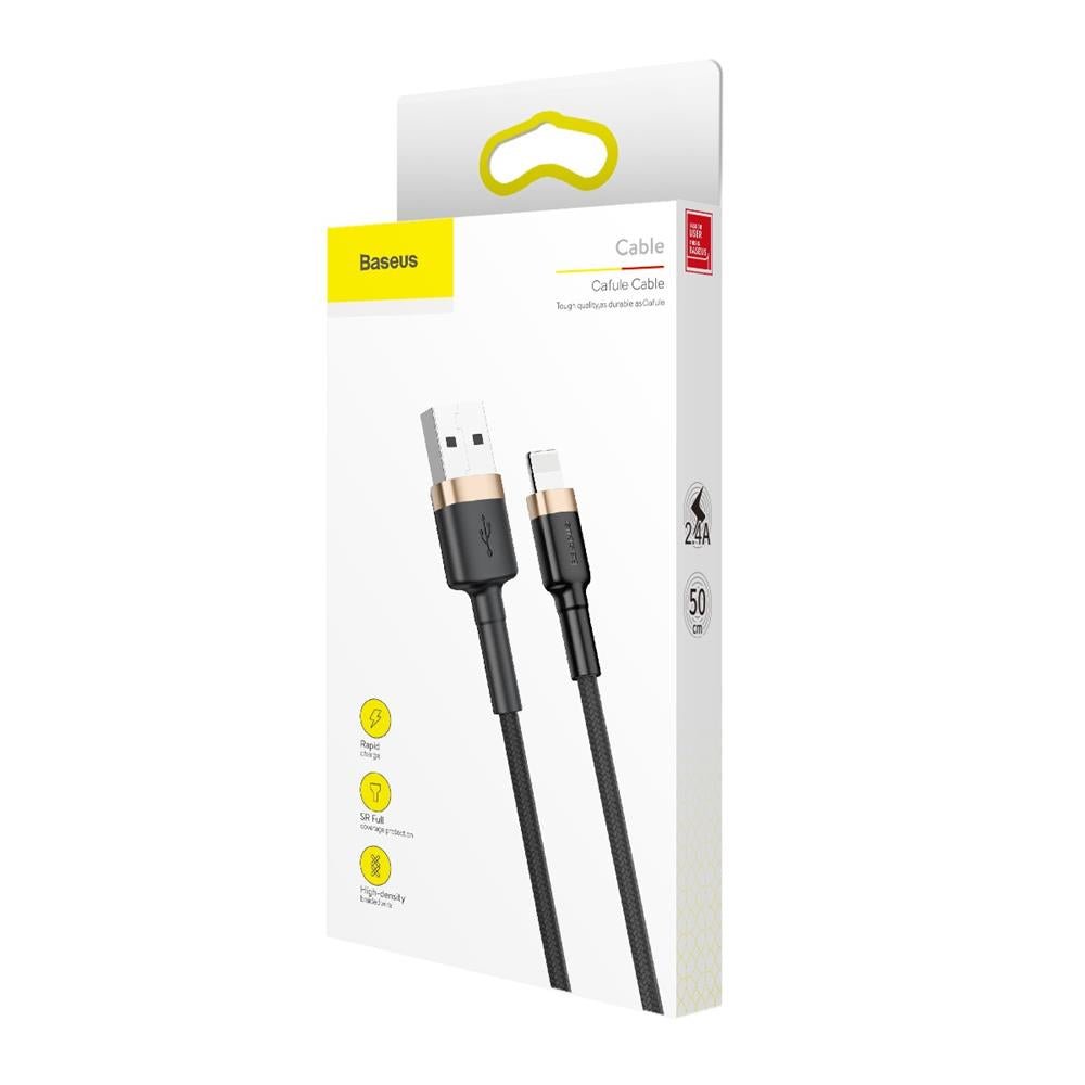 Kabel za prijenos podataka i punjenje USB-A - Lightning Baseus Cafule, 18W, 1m, Zlatni CALKLF-BV1