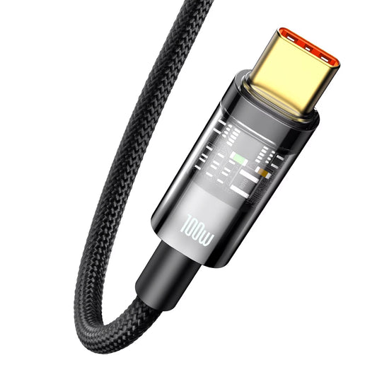 Kabel za Prijenos Podataka i Punjenje USB-A - USB-C Baseus Explorer, 100W, 2m, Crni CATS000301