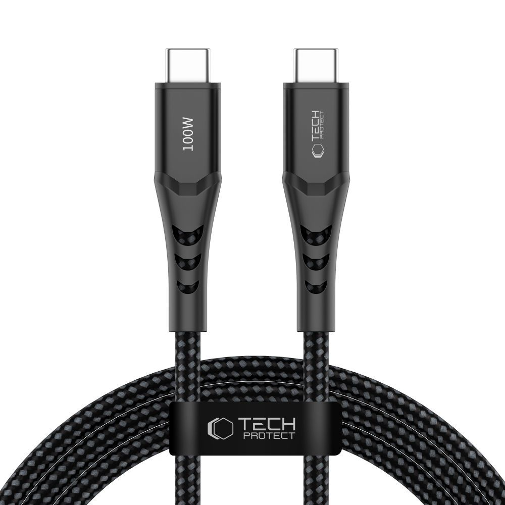 USB-C kabel za prijenos podataka i punjenje - USB-C Tech-Protect UB11T Ultraboost, 100W, 2m, Crna