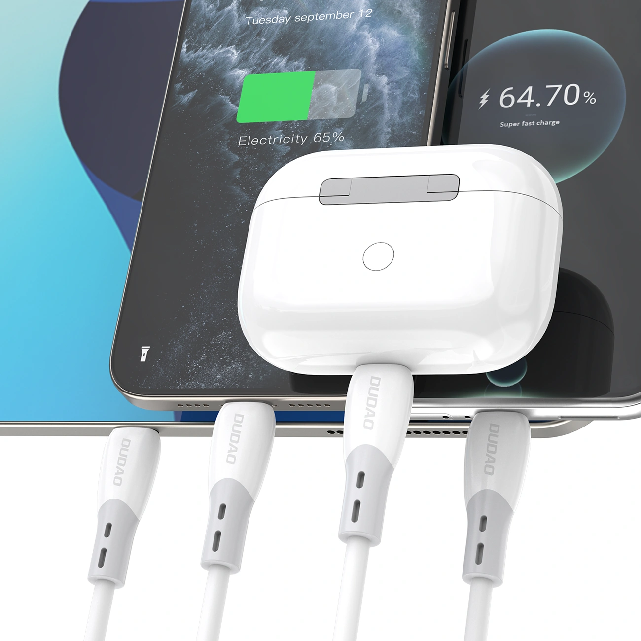 USB-C kabel za punjenje i prijenos podataka Dudao L25SC, 60W, 2m, Bijeli