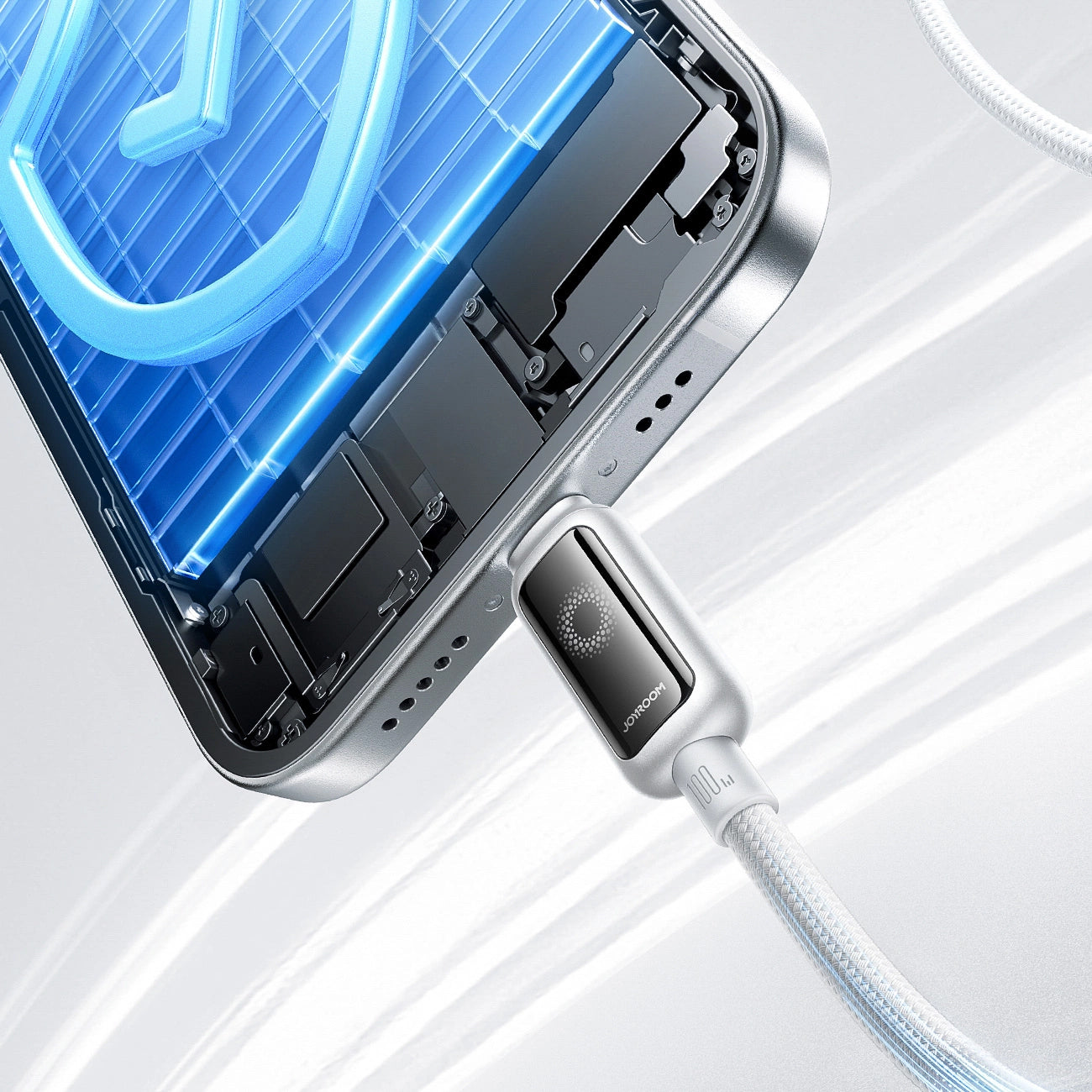 Kabel za podatke i punjenje USB-C - USB-C Joyroom S-A55 StarFlight Display, 100W, 1.2m, Bijeli