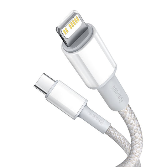 Kabel za Prijenos Podataka i Punjenje USB-C - Lightning Baseus High Density Braided, 20W, 2m, Bijeli CATLGD-A02