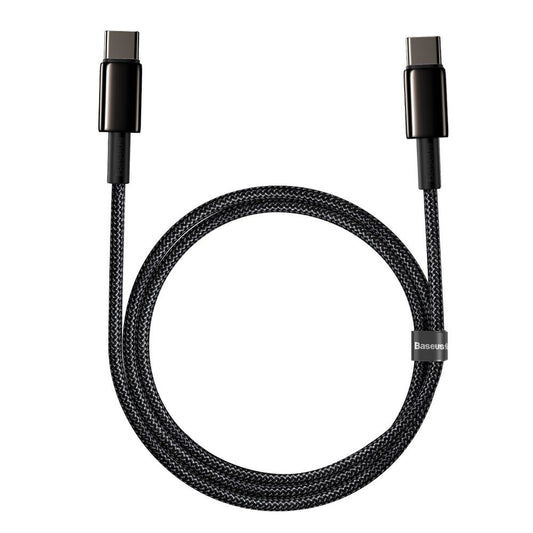 Kabel za Prijenos Podataka i Punjenje USB-C - USB-C Baseus Tungsten Gold, 100W, 2m, Crni CATWJ-A01