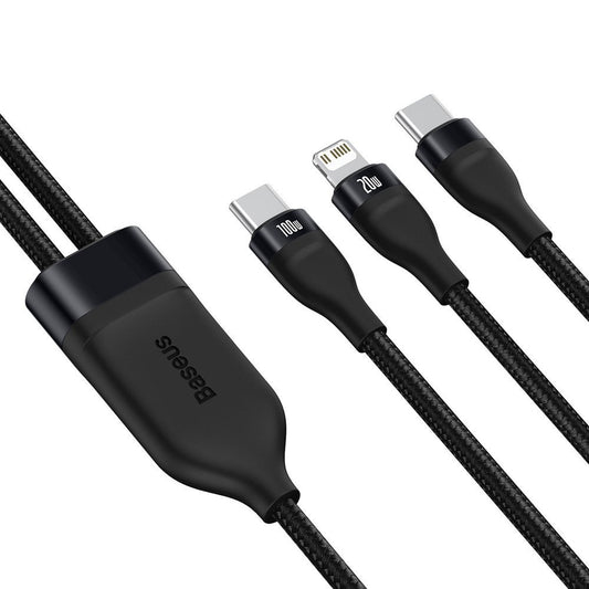 Kabel za podatke i punjenje USB-C - Lightning / USB-C Baseus Flash Series 2in1, 100W, 1.2m, Crni CA1T2-F01