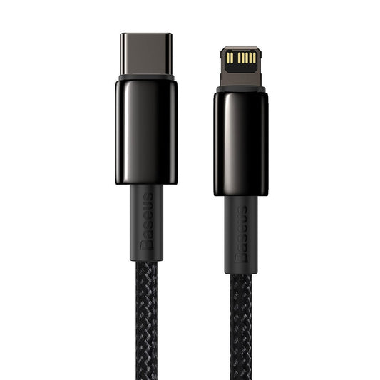 Kabel za Prijenos Podataka i Punjenje USB-C - Lightning Baseus Tungsten Gold, 20W, 2m, Crni CATLWJ-A01