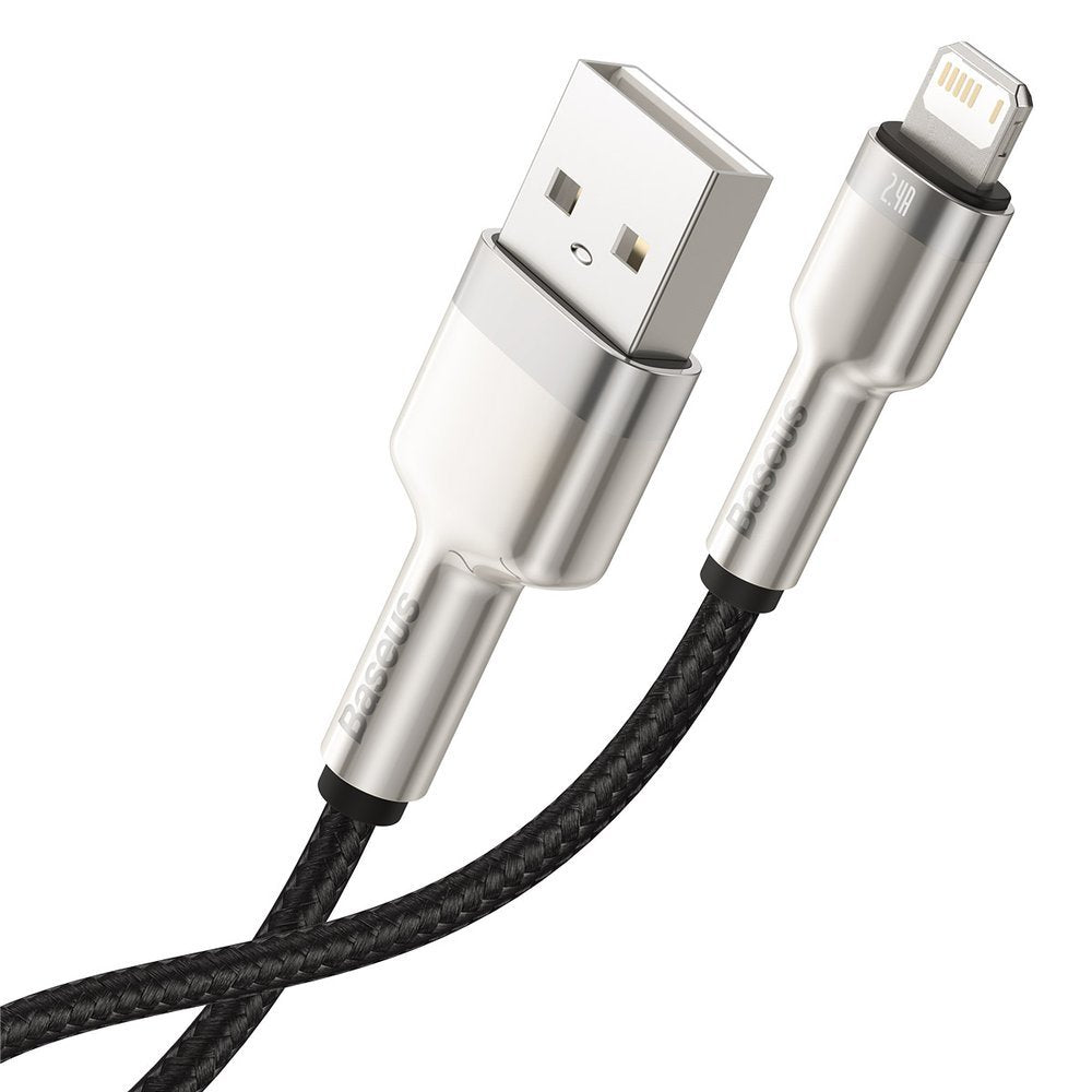 Kabel za Prijenos Podataka i Punjenje USB-A - Lightning Baseus Cafule Metal Series, 18W, 1m, Crni CALJK-A01