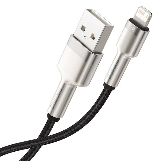Kabel za Prijenos Podataka i Punjenje USB-A - Lightning Baseus Cafule Metal Series, 18W, 1m, Crni CALJK-A01