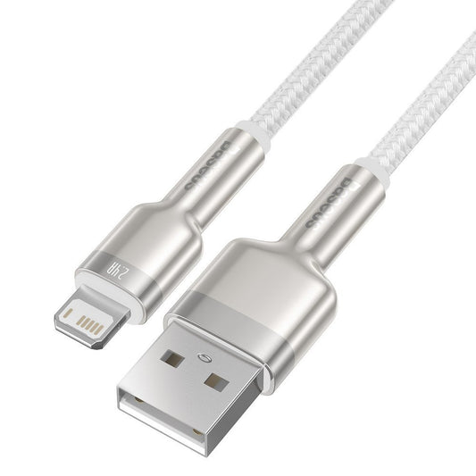 Kabel za Prijenos Podataka i Punjenje USB-A - Lightning Baseus Cafule Metal Series, 18W, 1m, Bijeli CALJK-A02