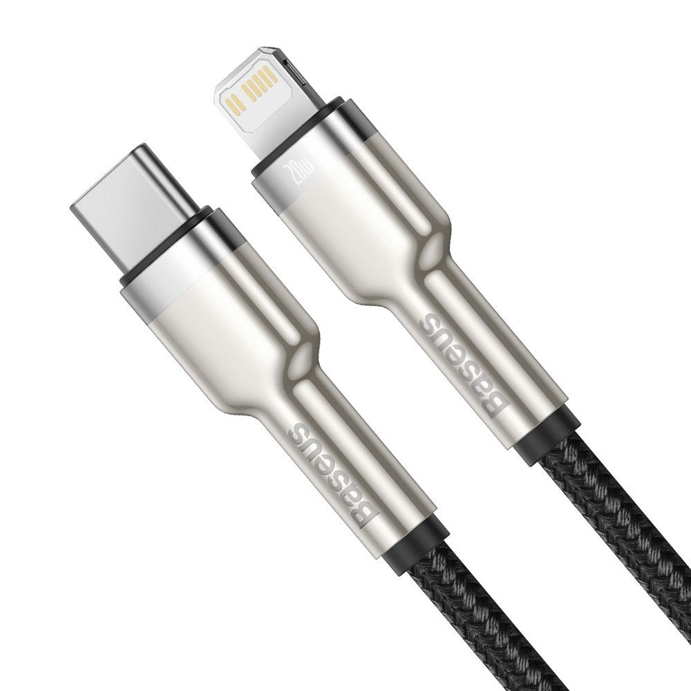 Kabel za Prijenos Podataka i Punjenje USB-C - Lightning Baseus Cafule Metal Series, 20W, 1m, Crni CATLJK-A01