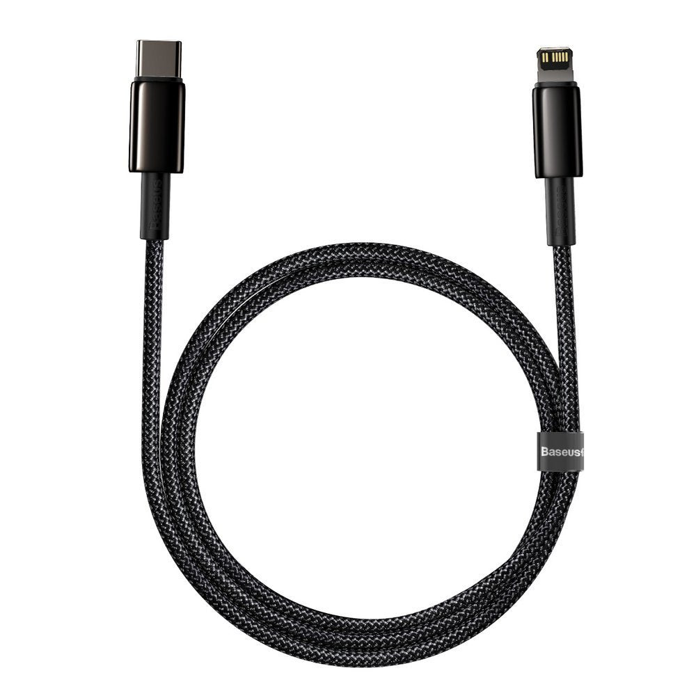 Kabel za Prijenos Podataka i Punjenje USB-C - Lightning Baseus Tungsten Gold, 20W, 1m, Crni CATLWJ-01