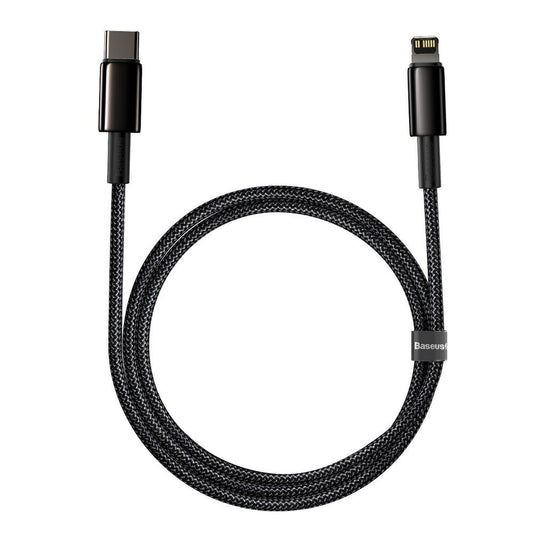 Kabel za Prijenos Podataka i Punjenje USB-C - Lightning Baseus Tungsten Gold, 20W, 1m, Crni CATLWJ-01