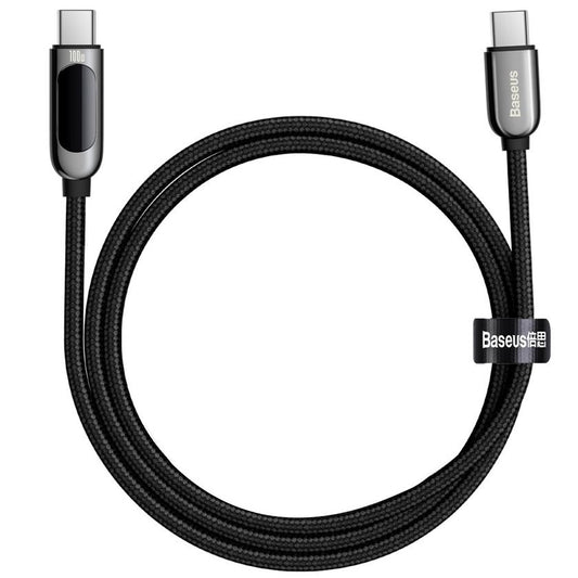 Kabel za Prijenos Podataka i Punjenje USB-C - USB-C Baseus Display, 100W, 1m, Crni CATSK-B01