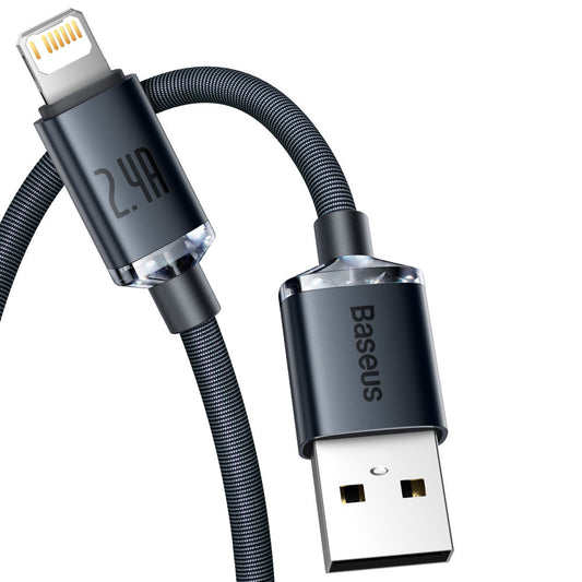 Kabel za Prijenos Podataka i Punjenje USB-A - Lightning Baseus Crystal Shine, 20W, 1.2m, Crni