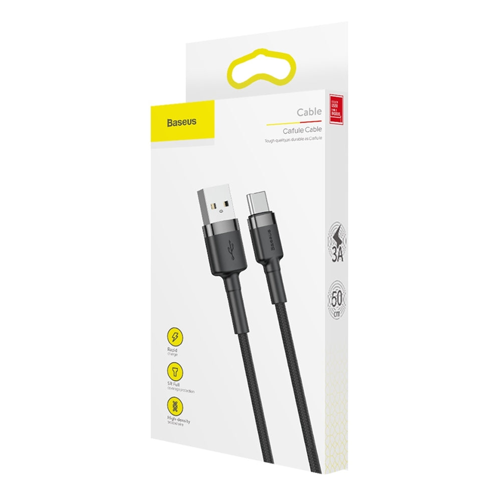 Kabel za podatke i punjenje USB-A - USB-C Baseus Cafule, 60W, 0.5m, Crni CATKLF-AG1