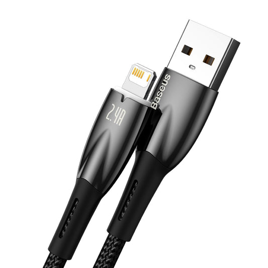 Kabel za Prijenos Podataka i Punjenje USB-A - Lightning Baseus Glimmer Series, 20W, 2m, Crni