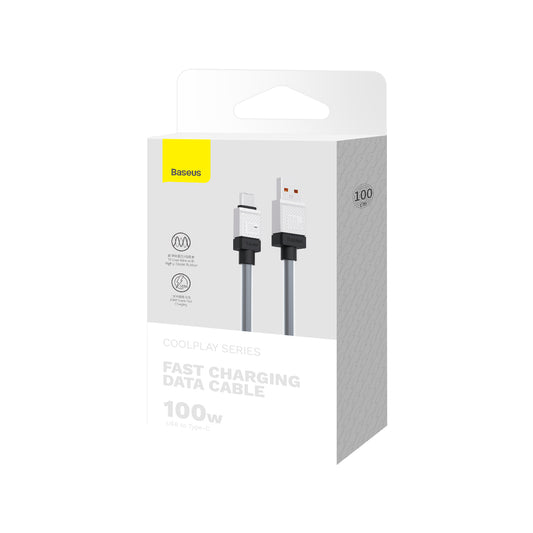 Kabel za podatke i punjenje USB-A - USB-C Baseus CoolPlay, 100W, 1m, Crni CAKW000601