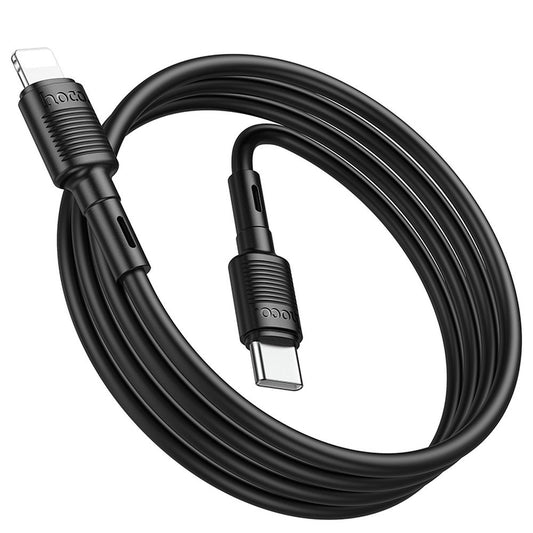 Kabel za Prijenos Podataka i Punjenje USB-C - Lightning HOCO X83 Victory, 20W, 1m, Crni