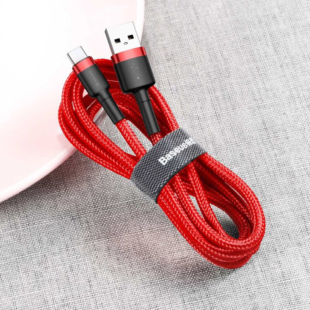 Kabel za Prijenos Podataka i Punjenje USB-A - USB-C Baseus Cafule, 18W, 2m, Crveni CATKLF-C09