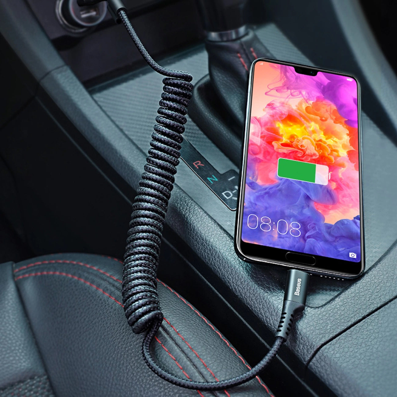 Kabel za Prijenos Podataka i Punjenje USB-A - USB-C Baseus Fish Eye Spring, 18W, 1m, Crni CATSR-01