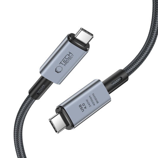 Kabel za Prijenos Podataka i Punjenje USB-C - USB-C Tech-Protect Ultraboost Max, 240W, 2m, Sivi