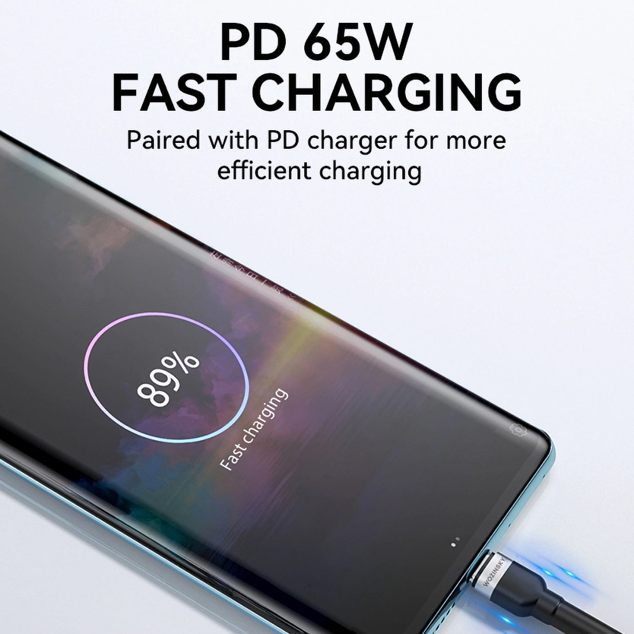Kabel za podatke i punjenje USB-C - USB-C WZK WNBCC2, 65W, 2m, Crni