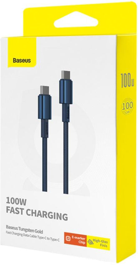 Kabel za podatke i punjenje USB-C - USB-C Baseus Tungsten Gold, 100W, 1m, Tamnoplavi P10319800321-03