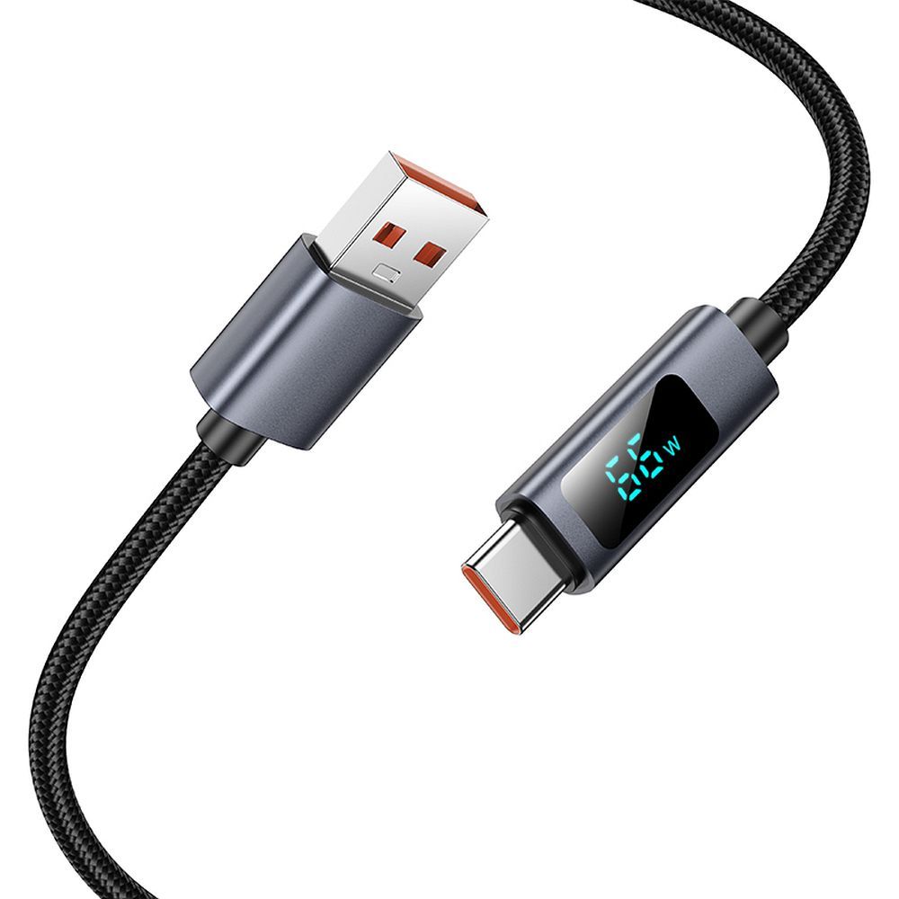 Kabel za podatke i punjenje USB-A - USB-C HOCO Display X112, 100W, 1m, Crni
