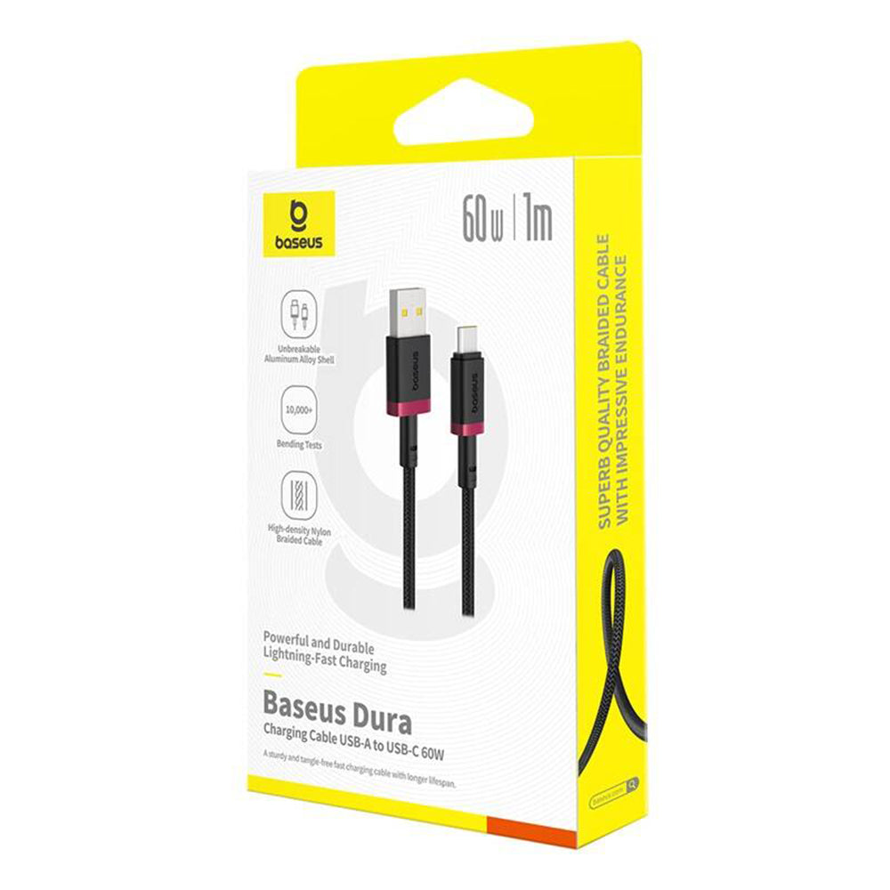 Kabel za podatke i punjenje USB-A - USB-C Baseus Dura Series, 60W, 1m, Crvena P10377802U01-01