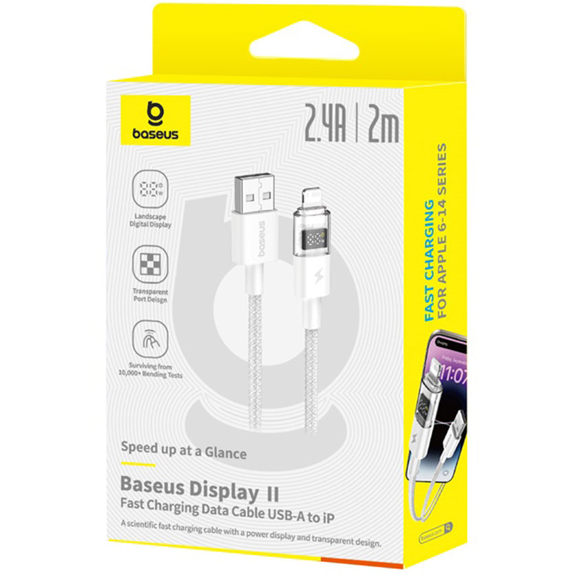 Kabel za podatke i punjenje USB-A - Lightning Baseus Display 2, 18W, 2m, Bijeli P10382700211-01