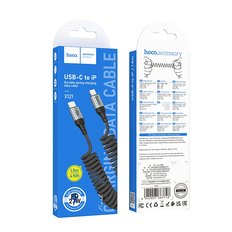 Kabel za podatke i punjenje USB-C - Lightning HOCO X121, 27W, 1.5m, Crni