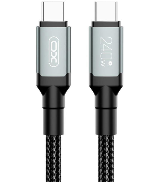 Kabel za podatke i punjenje USB-C - USB-C XO Design NB-Q264A, 240W, 1m, Crni