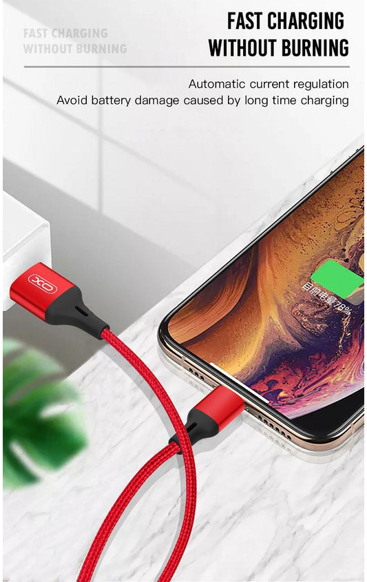 Kabel za podatke i punjenje USB-A - microUSB XO Design NB143, 18W, 2m, Crvena