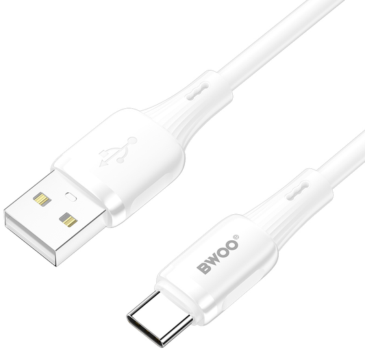 Kabel za prijenos podataka i punjenje USB-A - USB-C BWOO X329C, 18W, 1m, Bijeli