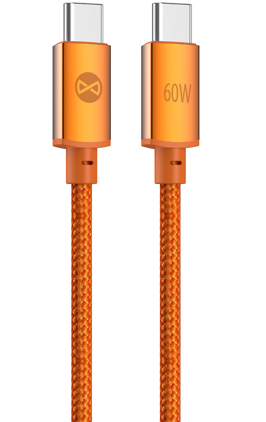 USB-C kabel za prijenos podataka i punjenje - USB-C Forever Saffron, 60W, 1m, Narančasta