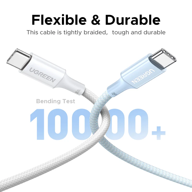 USB-C - USB-C kabel za prijenos podataka i punjenje UGREEN L502 (35221), 100W, 2m, Bijeli
