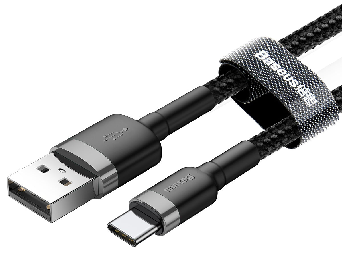Kabel za prijenos podataka i punjenje USB-A - USB-C Baseus Cafule, 60W, 1m, Sivi CATKLF-BG1