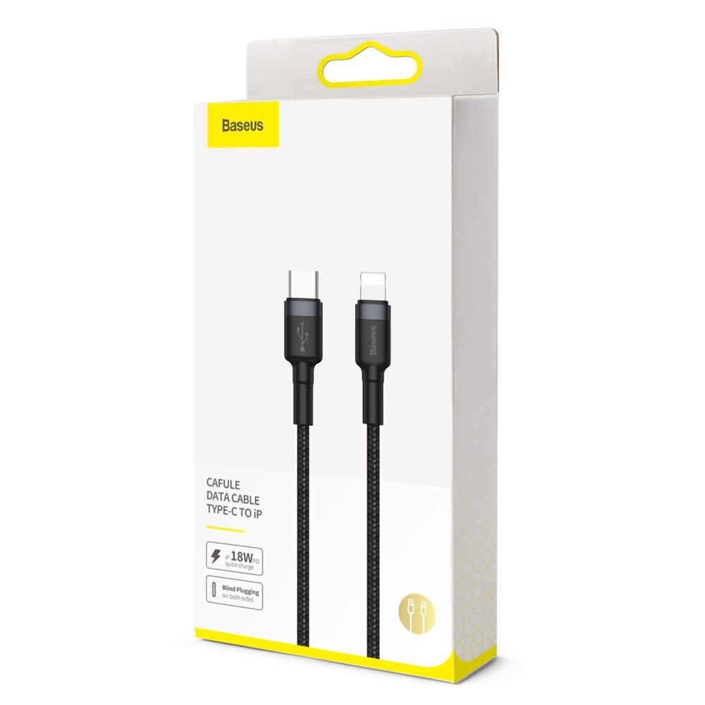 Kabel za Prijenos Podataka i Punjenje USB-C - Lightning Baseus Cafule, 18W, 1m, Sivi CATLKLF-G1