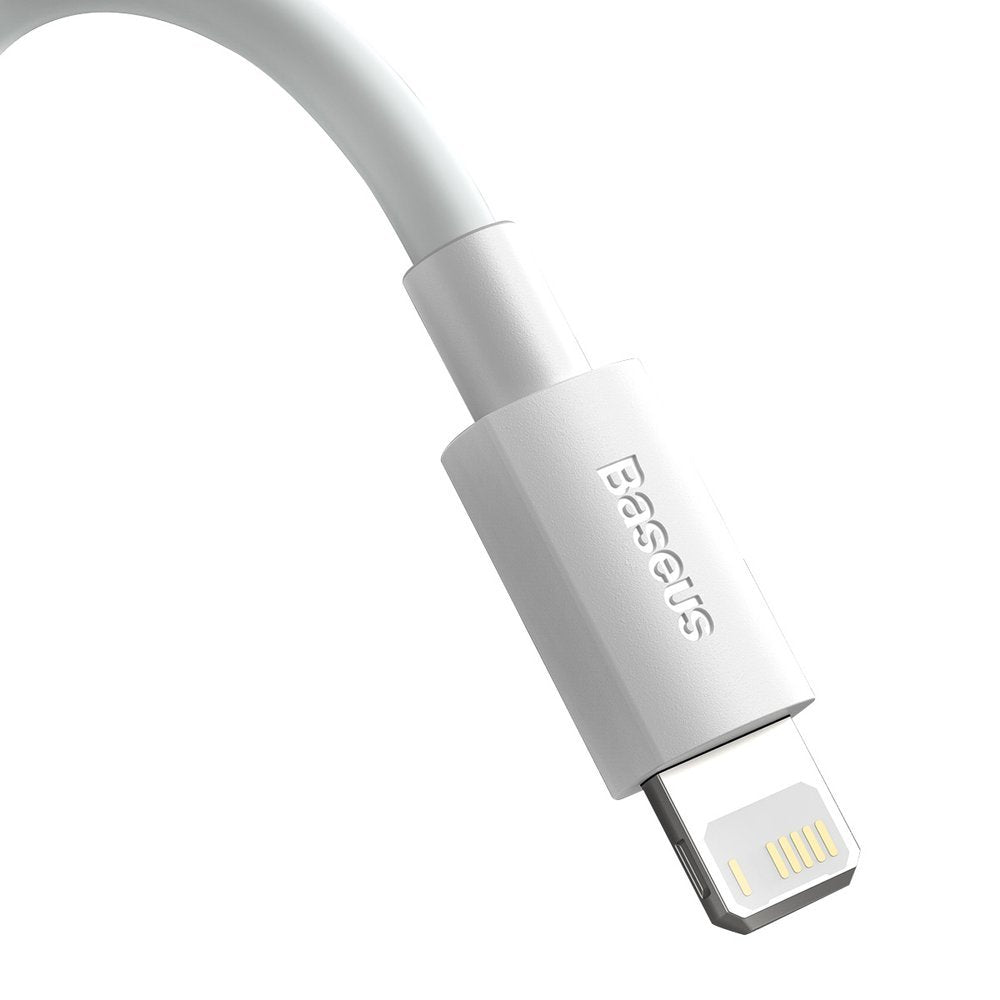 Kabel za Prijenos Podataka i Punjenje USB-A - Lightning Baseus Simple Wisdom, 18W, 1.5m, Set od 2 komada, Bijeli TZCALZJ-02