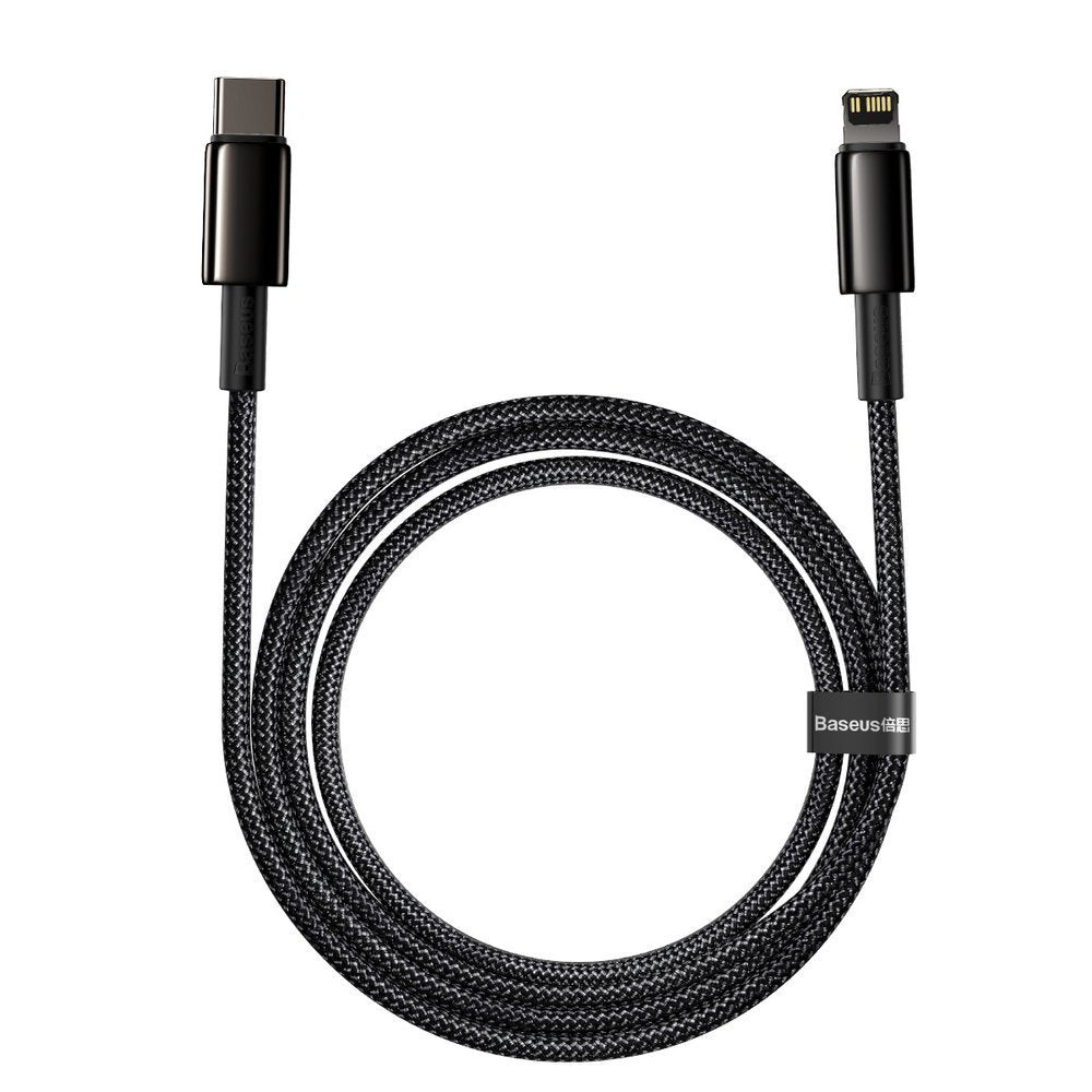 Kabel za Prijenos Podataka i Punjenje USB-C - Lightning Baseus Tungsten Gold, 20W, 2m, Crni CATLWJ-A01