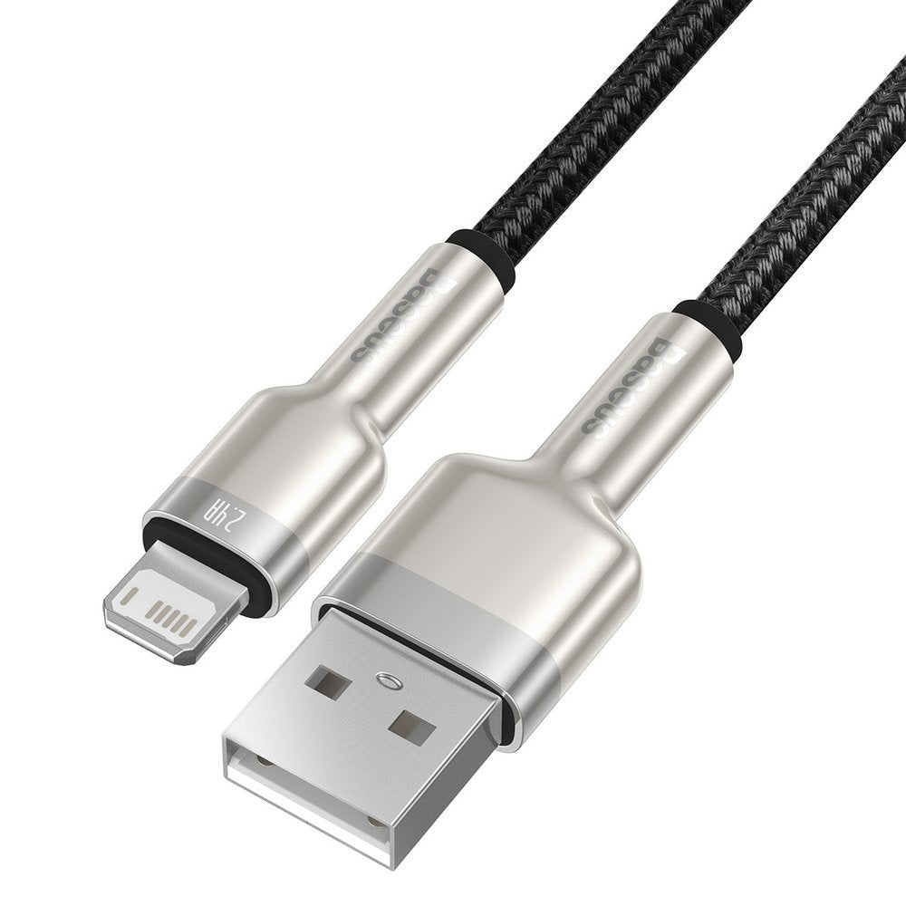 Kabel za Prijenos Podataka i Punjenje USB-A - Lightning Baseus Cafule Metal Series, 18W, 0.25m, Crni CALJK-01