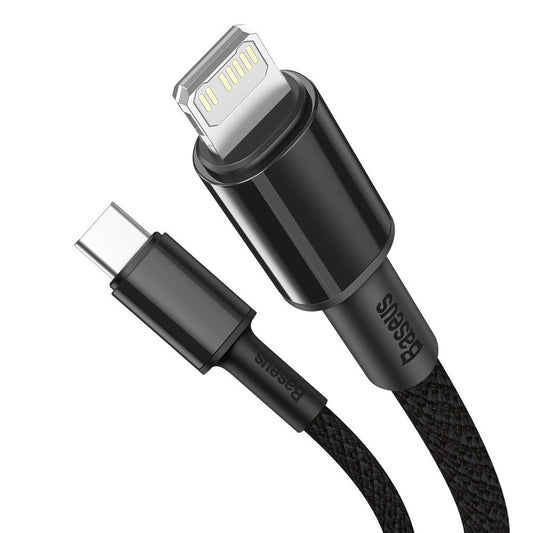 Kabel za Prijenos Podataka i Punjenje USB-C - Lightning Baseus High Density Braided, 20W, 1m, Crni CATLGD-01