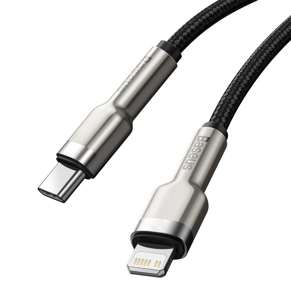 Kabel za Prijenos Podataka i Punjenje USB-C - Lightning Baseus Cafule Metal Series, 20W, 1m, Crni CATLJK-A01